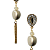 Brinco Grande Pendurado com Cristal e Pedra Orgânica Dourado BG2212 - Imagem 3