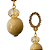 Brinco Médio Dourado Pendurado com Esferas Bege BM2224 - Imagem 3
