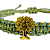Pulseira de Macramê Verde e Dourado com Pingente Árvore da Vida 923P - Imagem 3