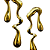 Brinco Médio Dourado Gotas Orgânicas Em Aço BM2215 - Imagem 4