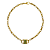 Colar Dourado com Pingente Cadeado Cristais Verde CL889 - Imagem 1