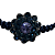 Pulseira Ajustável de Macramê Azul Marinho com Pingente de Flor 921P - Imagem 2