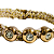 Pulseira de Macramê Bege e Dourado com Pingentes 927P - Imagem 3