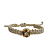 Pulseira de Macramê Bege e Dourado com Pingente Fé e Ponto de Luz 928P - Imagem 1