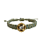 Pulseira de Macramê Verde e Dourado com Pingente Fé e Ponto de Luz 929P - Imagem 1