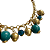 Pulseira de Esferas Douradas Turquesa e Azul 931P - Imagem 3