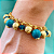 Pulseira de Esferas Douradas Turquesa e Azul 931P - Imagem 2