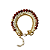 Pulseira 3 Voltas Dourada com Cristais Off-White e Pedra Natural Marrom 933P - Imagem 1
