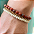 Pulseira 3 Voltas Dourada com Cristais Off-White e Pedra Natural Marrom 933P - Imagem 2