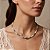 Choker de Pedras Naturais e Cristais Branco Leitoso CL898 - Imagem 2