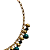 Colar de Esferas Douradas Turquesa e Azul CL901 - Imagem 3