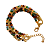 Pulseira 5 Voltas com Cristais Coloridos e Quadrados Dourado - Imagem 1