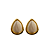 Brinco Médio Gota de Aço Dourado com Pedra Olho de Gato - Imagem 1