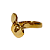 Anel de Aço Onda Orgânica Dourado - Imagem 3