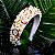 Tiara de Luxo Bordada Larga Branca Pérolas Cristais, Dourado e Cobre - T223 - Imagem 4