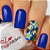 Adesivos de Unha Floral Azul Marcante - FL169 - Imagem 1