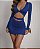 Vestido Curto Azul Recorte Frontal - Imagem 1