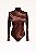 Body Marrom Gola Alta Estampado - Imagem 1