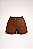 Short Couro Caramelo com Cinto - Imagem 1
