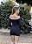 Vestido Curto Preto Ombro a Ombro com Faixa - Imagem 2