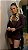 Vestido Curto Marrom com Tule e Gola Alta - Imagem 1