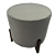 Puff Redondo Decorativo pés de madeira moderno Suede - Imagem 3