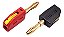 Par Conector Banana 4mm 32A Banhado a Ouro Vermelho Preto Vermelho e Preto - Imagem 1