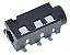 100 Conector P2 Fêmea Pj-320D 4 Pinos Smj - Imagem 1
