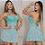 Camisola Tule Azul com Bojo - Imagem 1