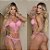 Conjunto Tule Rosa Sensual Feminino - Imagem 1