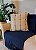 Almofada Artesanal Tassel Branco Azul Marinho 45 x 45 - Imagem 2