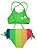Biquini Infantil Feminino Sirikids Verde / Colorido / Sorvete 36896 - Imagem 3