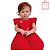 Vestido Vermelho Infantil em Tecido Plano Leve Bordado Ponto Cruz Paraiso 15494 - Imagem 3