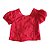 Conjunto Feminino Blusa Vermelha e Short Jeans Infantil Paraíso 15617 - Imagem 2