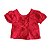 Conjunto Feminino Blusa Vermelha e Short Jeans Infantil Paraíso 15617 - Imagem 3