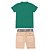 Conjunto Masculino Camiseta com Abertura de Botão Detalhe Bordado e Shorts Sarja com Cinto Paraíso 15564 - Imagem 2