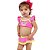 Biquíni Rosa Neon Baby Moda Praia Poa Siri Kids 38416 - Imagem 1