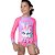 Camiseta Manga Longa Para Nadar com Proteção Solar Menina Unicórnio Kawaii Moda Praia Puket  110400983 - Imagem 1
