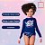 Conjunto Camiseta e Calcinha de Biquíni Menina Azul Marinho Kawaii Girl Moda Praia Puket 110500555 - Imagem 5
