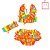 Biquíni Laranja Estampa Colorida com Faixa Bebê Moda Praia Siri Kids 37509 - Imagem 3