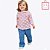 Conjunto Blusa em Pelo Poá com Calça Flare Jeans Bellini Infantil Feminino Infanti 71503 - Imagem 3