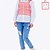 Camisa Manga Longa com Blusa Cropped Xadrez e Calça Jeans Infantil Feminina Vigat 7838 - Imagem 3