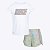 Conjunto Camiseta Branca e Bermuda Amarela Infantil Feminino Nike 36L657-X5C - Imagem 1