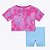 Conjunto Camiseta Rosa e Bermuda Legging Azul Infantil Feminino Nike 26L658-BJB - Imagem 3