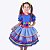 Vestido Festa Junina Azul Xadrez Bandeirinhas Infantil Muvile 4290 - Imagem 1