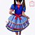 Vestido Festa Junina Azul Xadrez Bandeirinhas Infantil Muvile 4290 - Imagem 2
