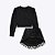 Conjunto Blusa Manga Longa Boxy em Veludo e Saia em Tule Infantil Menina Infanti 71163 - Imagem 2