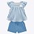 Conjunto Blusa e Shorts Listrado Infantil Feminino Milon 2000380 - Imagem 1
