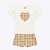 Conjunto Blusa Manga Curta Coração e Shorts Infantil Feminino Milon 2000407 - Imagem 1