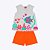 Conjunto Blusa Regata Estampa e Shorts Infantil Feminino Kyly 1000202 - Imagem 4